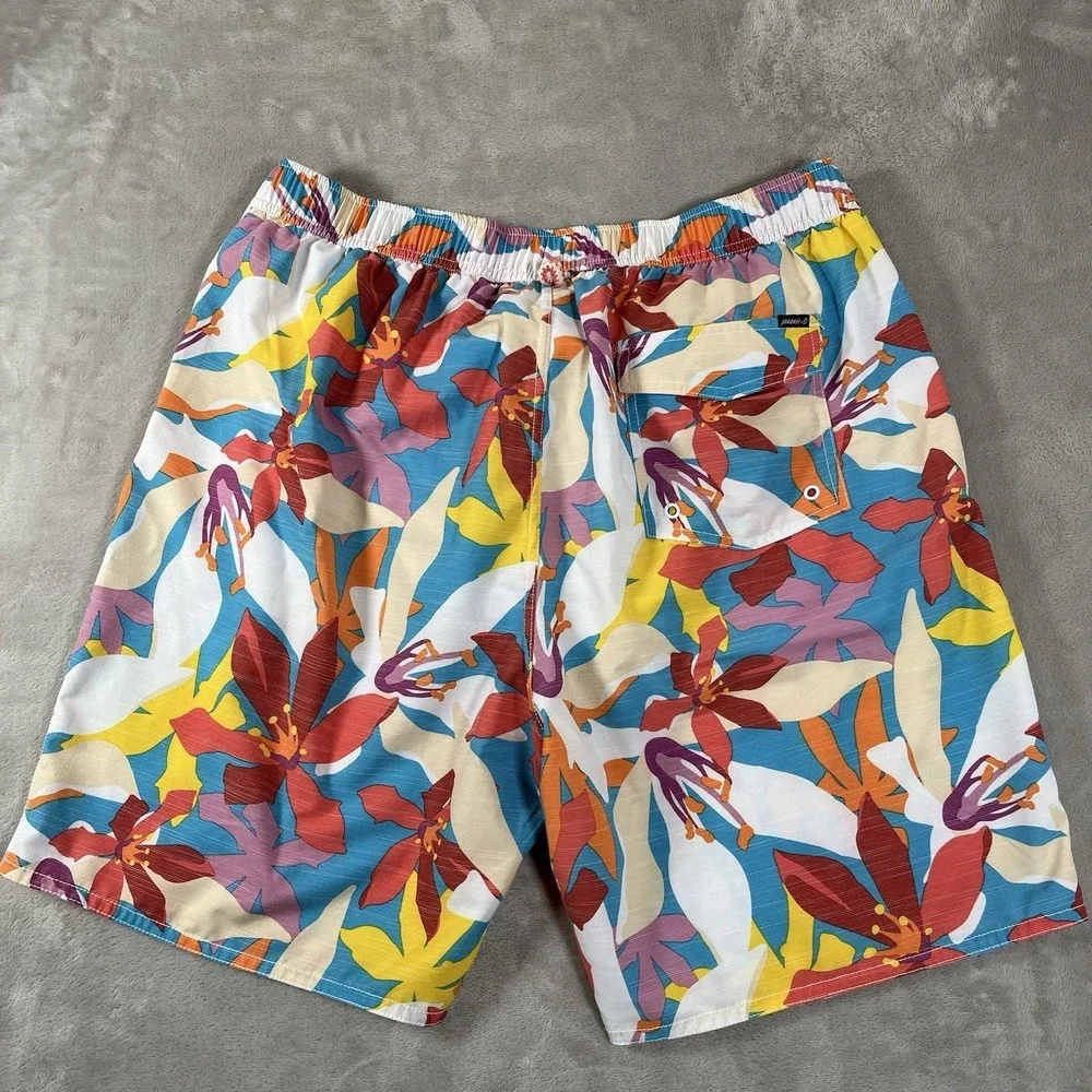 Johnnie-O Mens XL Lined Board Shorts Swim Trunks Floral All Over Print AOP